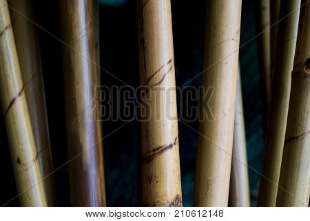Broom handle made by bamboo Thai traditional hand craft.