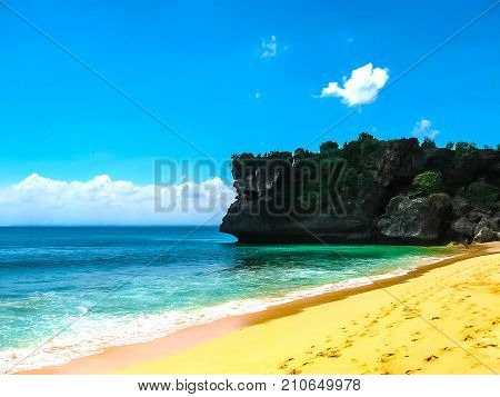 Padang Padang Beach, Bali - the white sand and blue sky