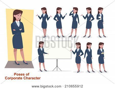 Set of corporate and office people for animation and print purpose
