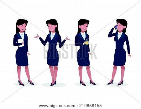 Business Woman In Office Vector Design Illustration2.eps