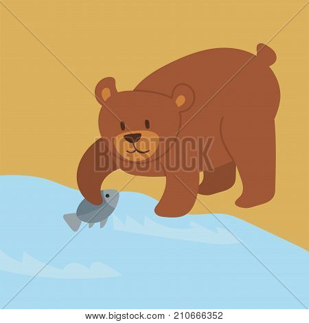 Cartoon bear character teddy pose vector background wild grizzly cute illustration adorable animal design. Friendly zoo cheerful mascot.