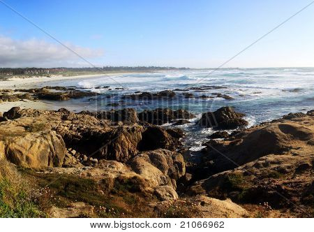 útesu pobřeží u Asilomar, Pacific Grove, Kalifornie