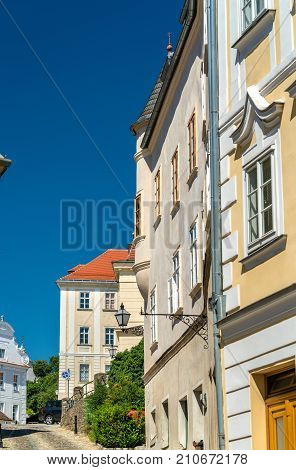 Historic Buildings In The Old Town Of Krems An Der Donau, A Unesco Heritage Site In Austria