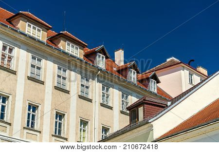 Historic Buildings In The Old Town Of Krems An Der Donau, A Unesco Heritage Site In Austria