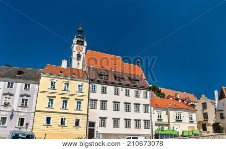 Historic Buildings In The Old Town Of Krems An Der Donau, A Unesco Heritage Site In Austria