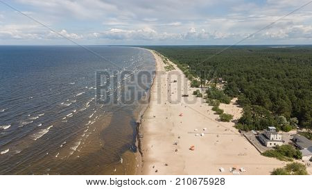Vecaki Latvia Baltic Sea Seaside Aerial Drone Top