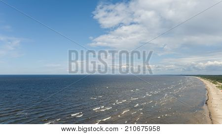 Vecaki Latvia Baltic Sea Seaside Aerial Drone Top
