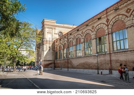 Madrid, Spain - October 14, 2017: Outdoor view of the National Museum of Natural Sciences of Spain in Madrid a blue sky day. It was created in 1772 by Charles III of Spain .