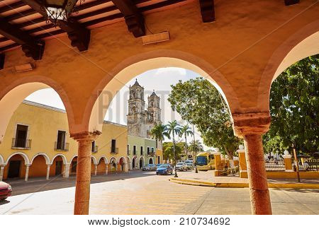 Valladolid San Gervasio church arcs of Yucatan in Mexico