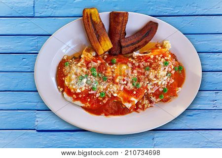 Motulenos eggs breakfast of Mexico in Riviera Maya