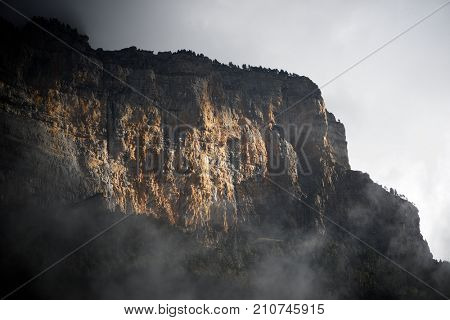 Peak named as Libro Abierto in the Pyrenees, Ordesa Valley National Park, Aragon, Huesca, Spain.