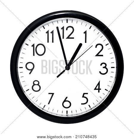 White Wall Clock. Isolated On White Background.