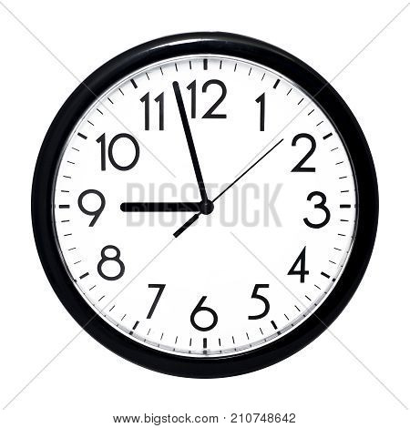 White Wall Clock. Isolated On White Background.