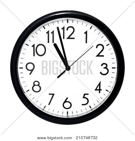 White Wall Clock. Isolated On White Background.
