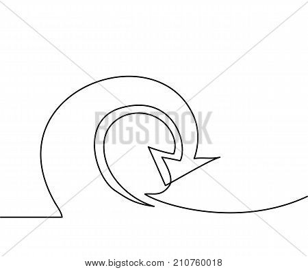 Abstract arrows sign. Continuous line drawing icon. Vector illustration