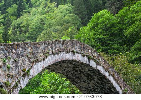 Historical High Stone Bridge On Firtina River