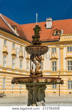 Fountain at Stift Melk, a Benedictine in the town of Melk, Lower Austria