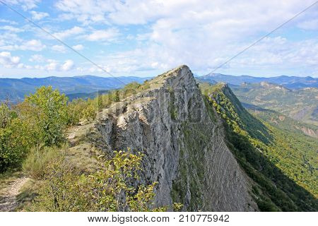 face of the Chabre Mountain in the French Alps