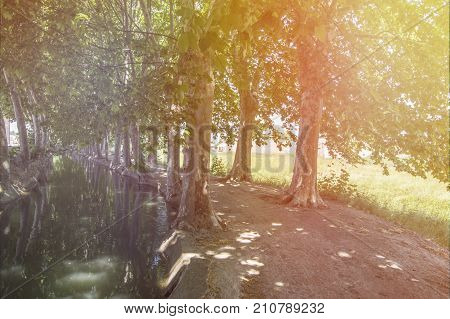 Following The Route Of The Channel Of Urgell In The Province Of Lleida
