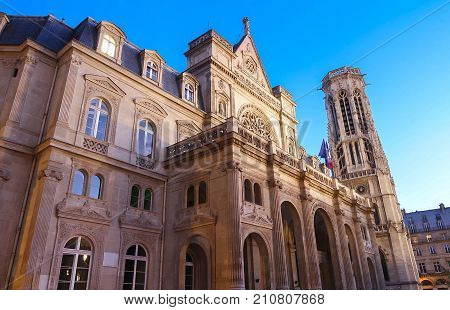 The town hall of 1st arrondissement of Paris is a striking eclectic building where neo Renaissance , French Renaissance and Flamboyant Gothic architectural features beautifully blend.