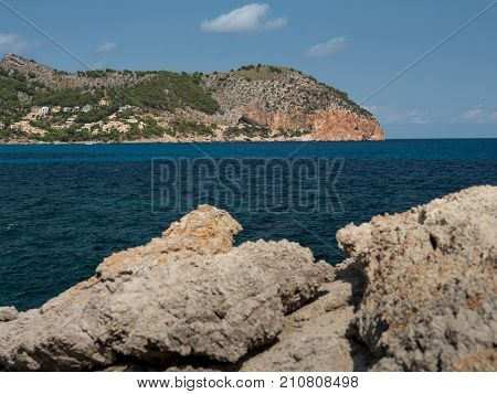 view to cap vermell canyamel mallorca Balearic Islands on a sunny day