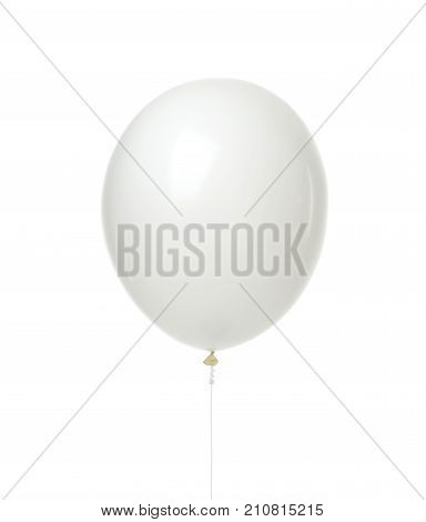Single huge white balloon object for birthday party isolated on a white background
