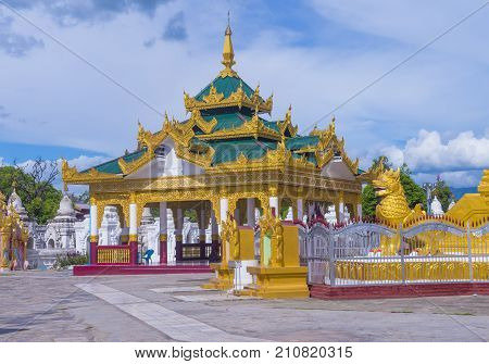 MANDALAY MYANMAR - SEP 02 : Sandamuni Pagoda in Mandalay Myanmar on September 02 2017 Sandamuni Pagoda is a Buddhist stupa located southwest of Mandalay Hill