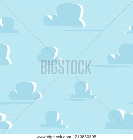 Flat clouds illustration pattern. Vector background pattern