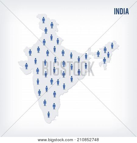 Vector People Map Of India . The Concept Of Population.