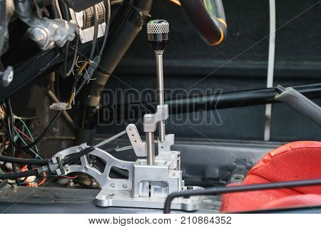 Sequential shifter gearbox in the race car .