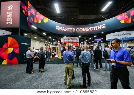 LAS VEGAS NV - JUNE 10 2013: Booth of Smart Computing at exhibition in frame of IBM Edge 2013 conference on June 10 2013 in Las Vegas NV