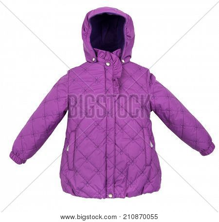 Childrens Women winter jacket isolated on white background.