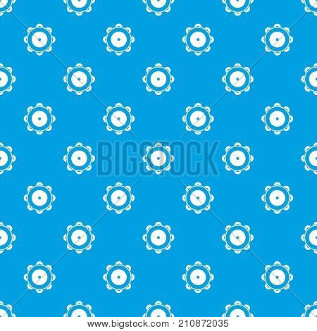 Tambourine pattern repeat seamless in blue color for any design. Vector geometric illustration