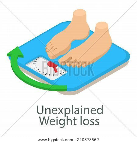 Unexplained weight loss icon. Isometric illustration of unexplained weight loss vector icon for web