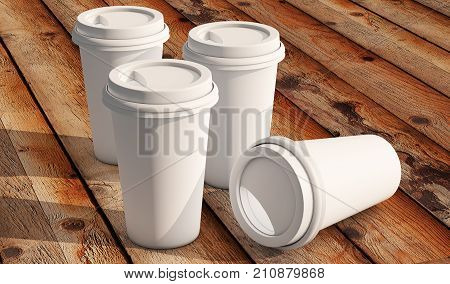 Coffee cup isolated on white background 3D render