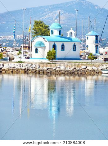 Saint Nikolaos chapel at Nea Artaki Euboea Greece - the protector of the sailors