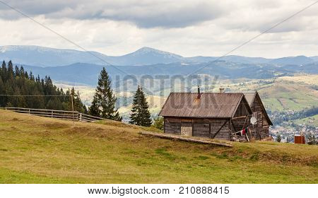 House Near Yasinya Village. Carpathian Mountains.