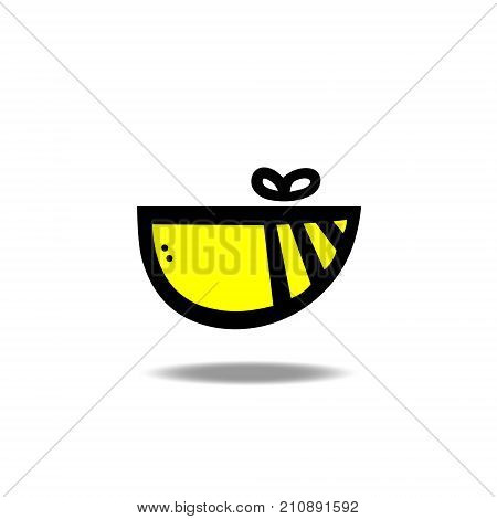 Astract cute honey bee icon, logo on white