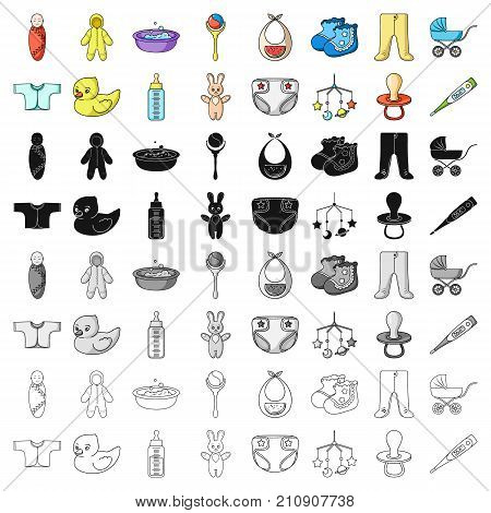 Baby born set icons in cartoon style. Big collection of baby born vector symbol stock