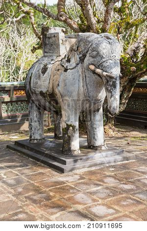 Elephant At Khiem Tomb Of Tu Duc In Hue Vietnam