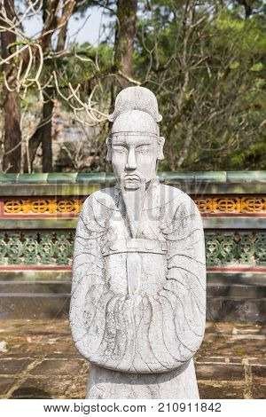 Warrior At Tomb Of Tu Duc In Hue Vietnam
