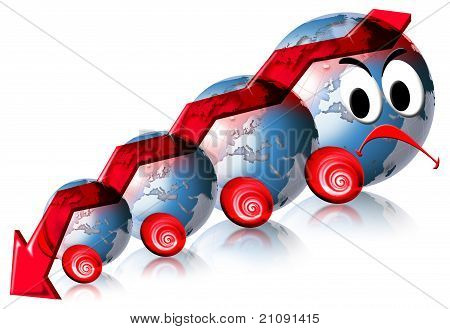 Monde Business & Financial locomotive rouge triste