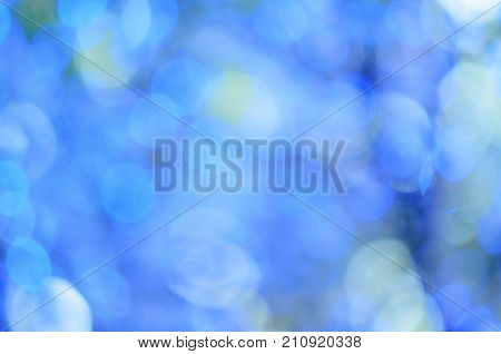 Blue Bokeh Lights, Defocused, Holiday And Festive Background