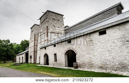 Blast furnace complex in Fayette Historic Townsite in Michigan