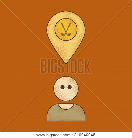 flat shading style icon Golfer logo championship