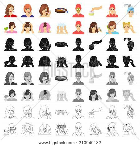 Salon, cosmetic, hairdresser and other  icon in cartoon style. Attire, cosmetology, hygiene, icons in set collection.