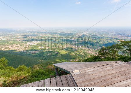 Paragliding platform view from above. Paragliding extreme sports