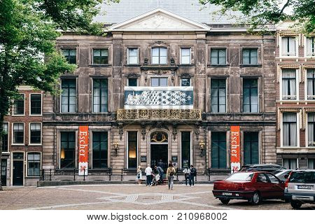 Hague, Netherlands - August 7, 2016:  Escher Museum in The Hague Outdoor view
