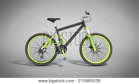 Black 29Er Mountain Bike On Grey Background