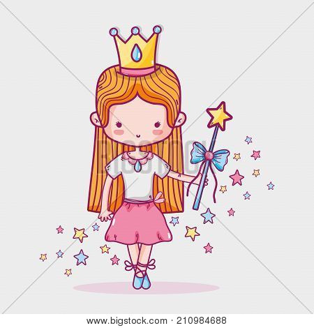 girl practice ballet to elegant preformer vector illustration